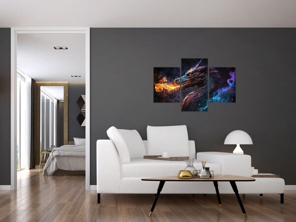 Slika - Zmaj bljuje plamen (90x60 cm)