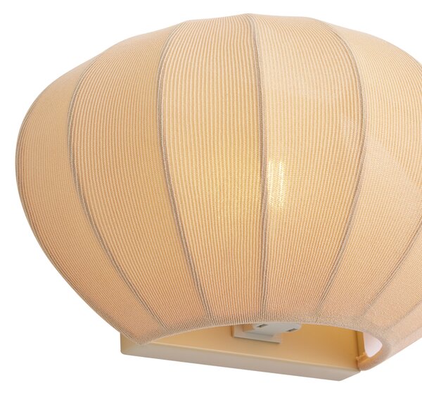 Set van 2 wandlampen beige met stoffen kap - Bida