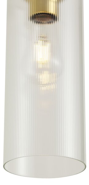 Art Deco visilica zlatna s prozirnim staklom za 1-fazni sustav tračnica - Iconic Laura