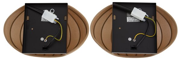 Set van 2 wandlampen bruin met stoffen kap - Bida