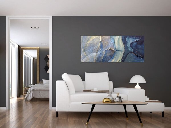 Slika - Apstrakcija s alkoholnom tintom (120x50 cm)