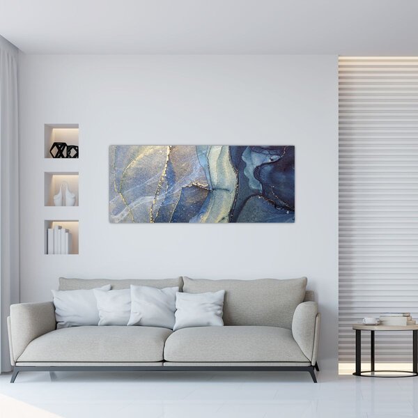 Slika - Apstrakcija s alkoholnom tintom (120x50 cm)