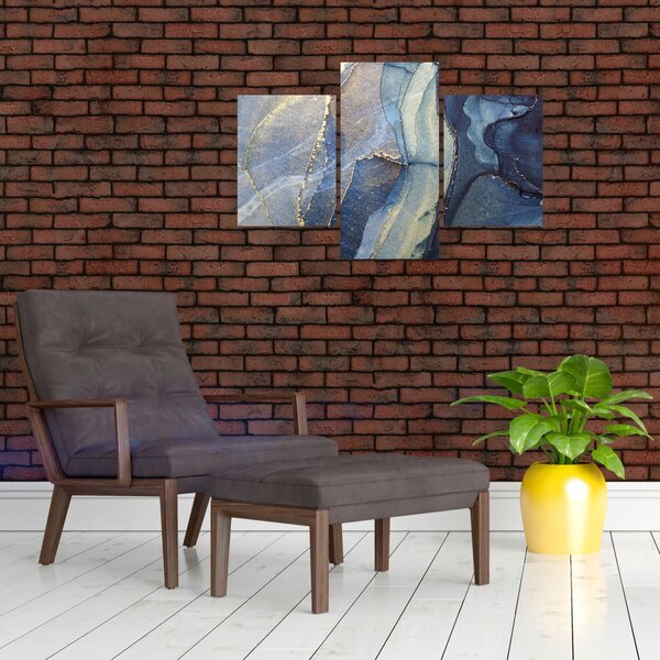 Slika - Apstrakcija s alkoholnom tintom (90x60 cm)