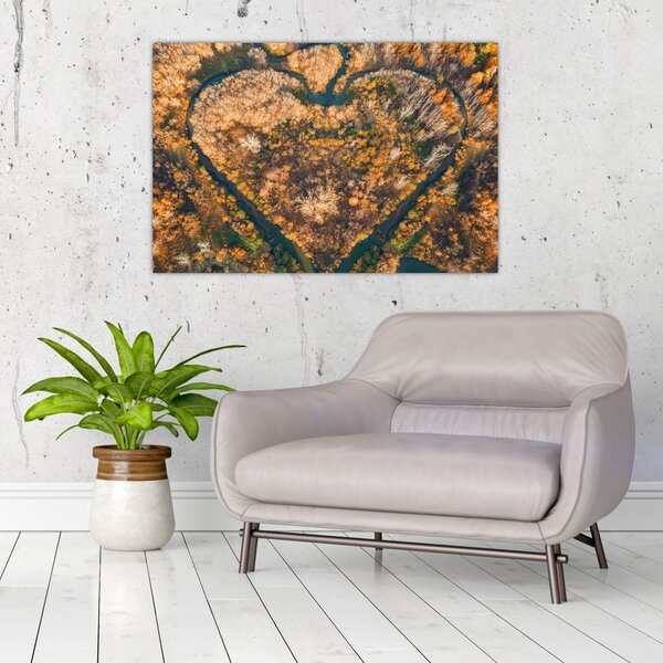 Slika - Rijeka u obliku srca (90x60 cm)