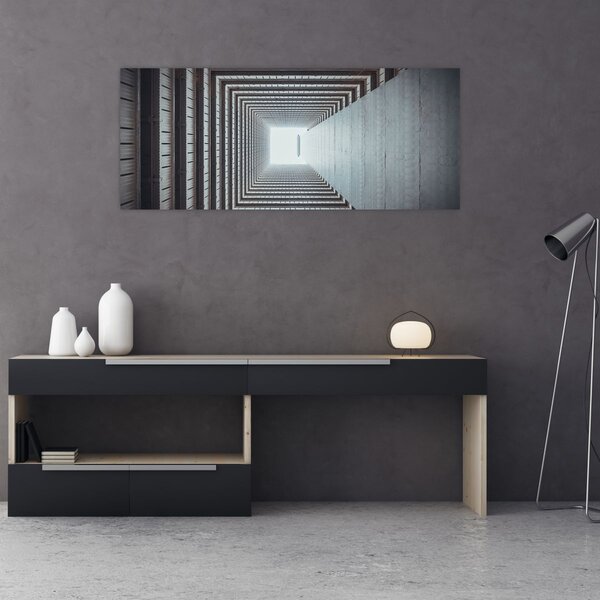 Slika - Pogled iz unutrašnjosti zgrade (120x50 cm)