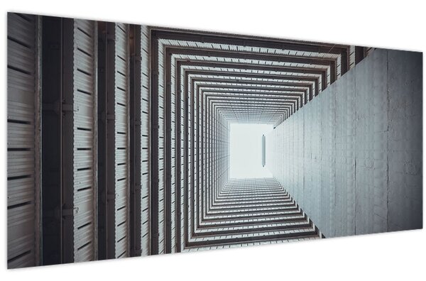 Slika - Pogled iz unutrašnjosti zgrade (120x50 cm)