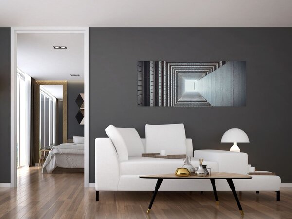 Slika - Pogled iz unutrašnjosti zgrade (120x50 cm)