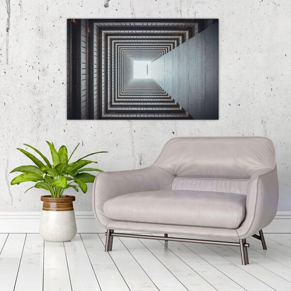 Slika - Pogled iz unutrašnjosti zgrade (90x60 cm)