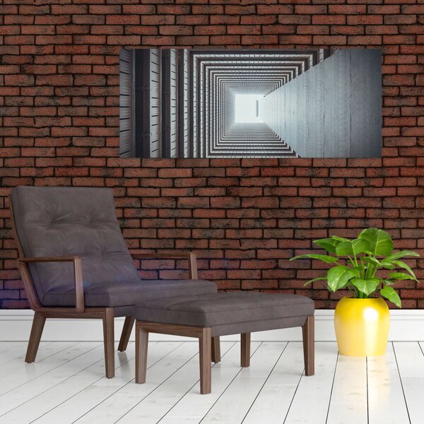 Slika - Pogled iz unutrašnjosti zgrade (120x50 cm)