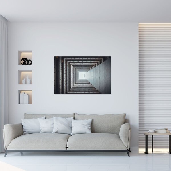 Slika - Pogled iz unutrašnjosti zgrade (90x60 cm)