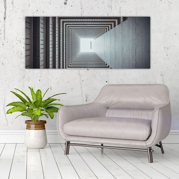 Slika - Pogled iz unutrašnjosti zgrade (120x50 cm)