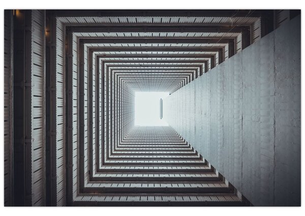 Slika - Pogled iz unutrašnjosti zgrade (90x60 cm)
