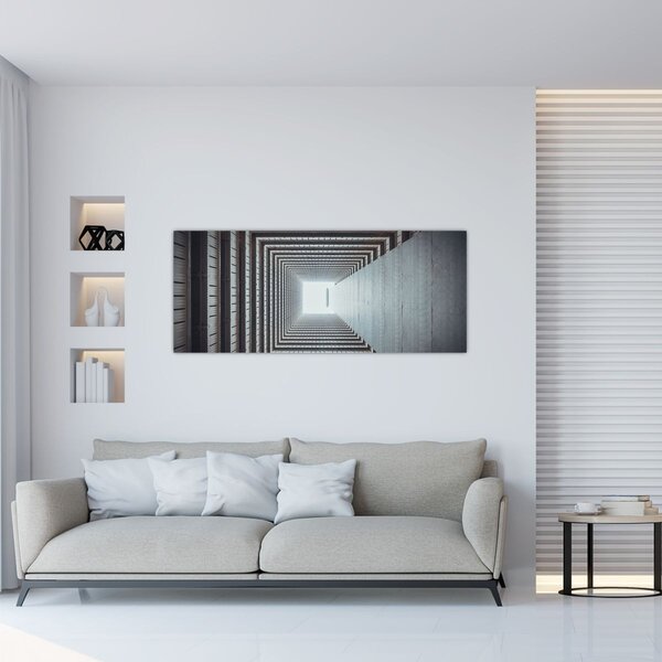 Slika - Pogled iz unutrašnjosti zgrade (120x50 cm)