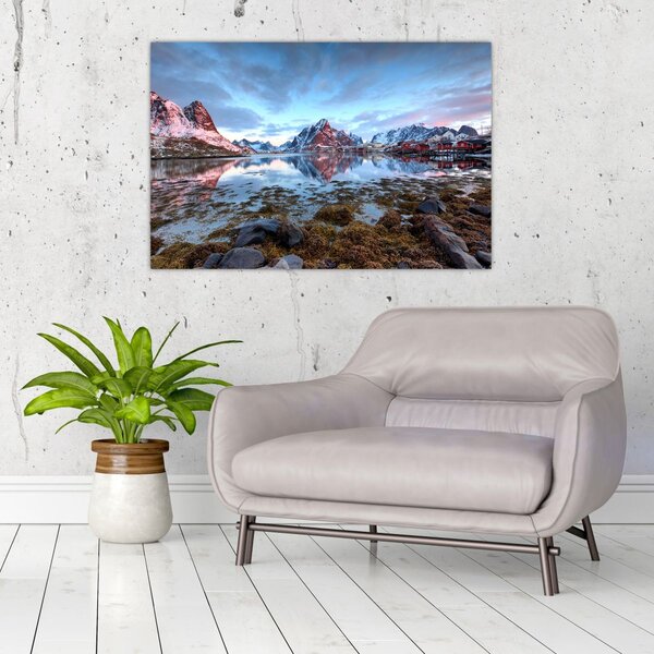 Slika - Izlazak sunca iznad Reine (90x60 cm)