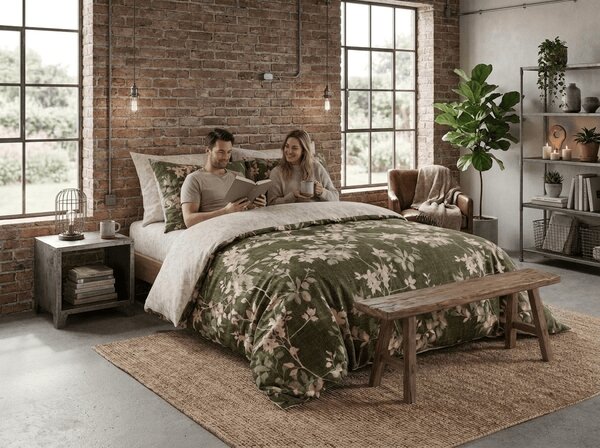 Flanel posteljina od mikrovlakana OLVERIA maslinasto zelena Dimenzije posteljine: 70 x 90 cm | 140 x 200 cm
