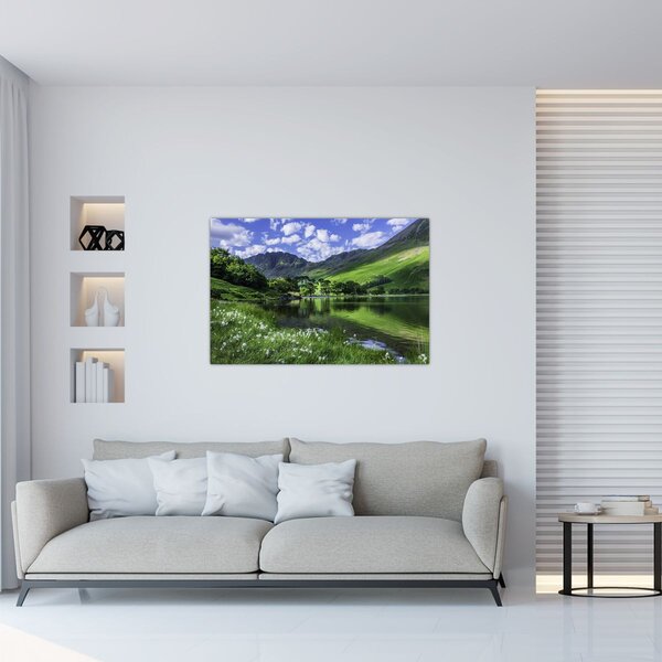 Slika - Krajolik s jezerom (90x60 cm)