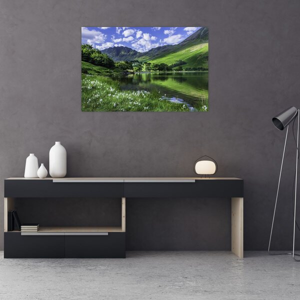 Slika - Krajolik s jezerom (90x60 cm)