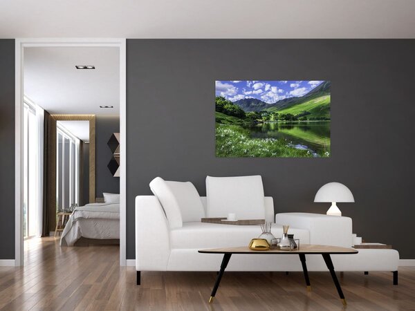 Slika - Krajolik s jezerom (90x60 cm)