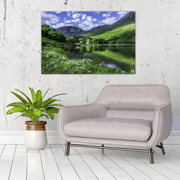 Slika - Krajolik s jezerom (90x60 cm)