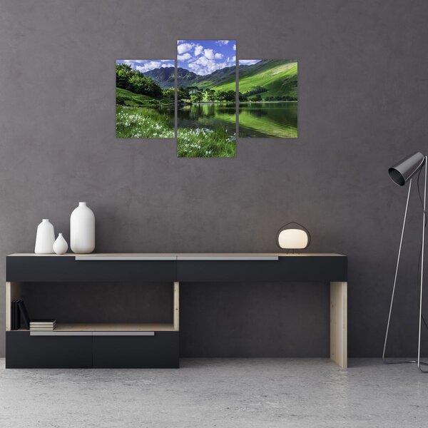 Slika - Krajolik s jezerom (90x60 cm)