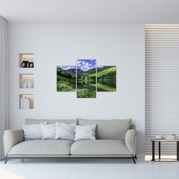 Slika - Krajolik s jezerom (90x60 cm)