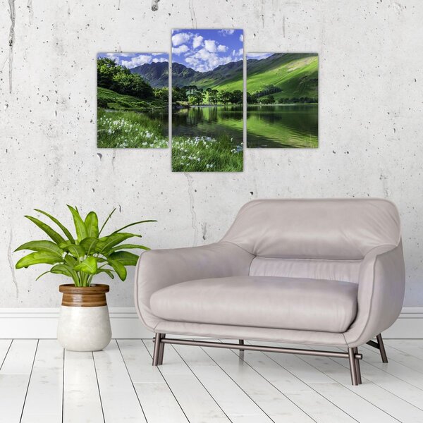 Slika - Krajolik s jezerom (90x60 cm)