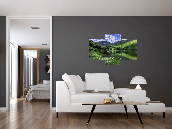 Slika - Krajolik s jezerom (90x60 cm)