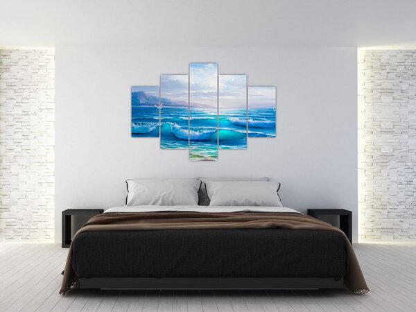 Slika - Ulje na platnu mora s galebovima (150x105 cm)