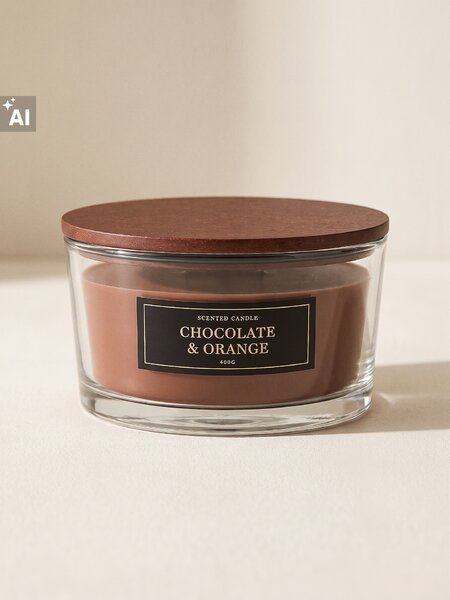 Sinsay - Mirisna svijeća s drvenim fitiljem Chocolate & Orange
