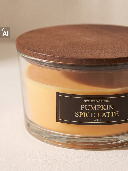 Sinsay - Mirisna svijeća s drvenim fitiljem Pumpkin Spice Latte