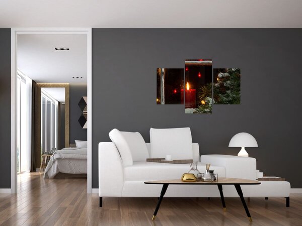 Slika - Svjetleća božićna svijeća (90x60 cm)