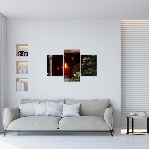 Slika - Svjetleća božićna svijeća (90x60 cm)