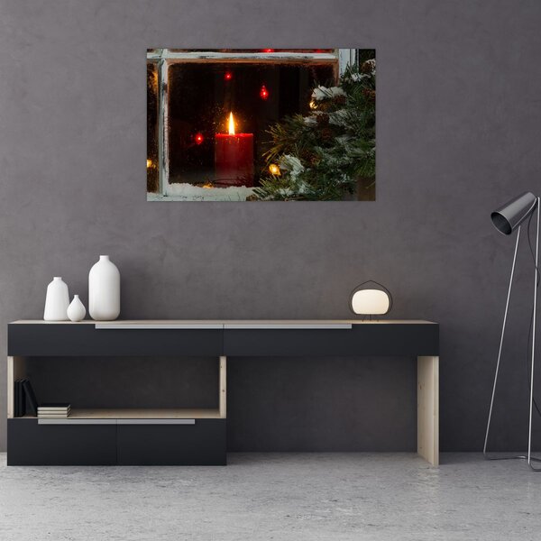 Slika - Svjetleća božićna svijeća (90x60 cm)