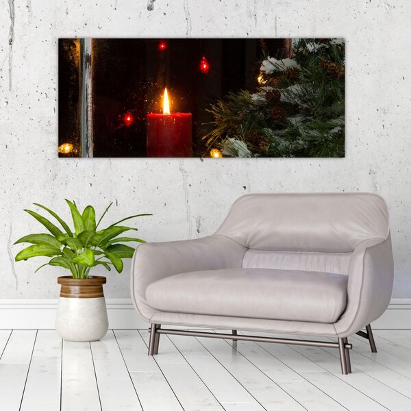 Slika - Svjetleća božićna svijeća (120x50 cm)