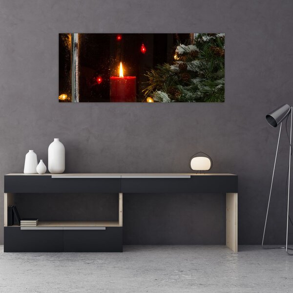 Slika - Svjetleća božićna svijeća (120x50 cm)