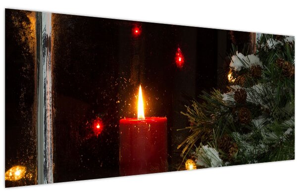 Slika - Svjetleća božićna svijeća (120x50 cm)