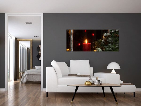 Slika - Svjetleća božićna svijeća (120x50 cm)