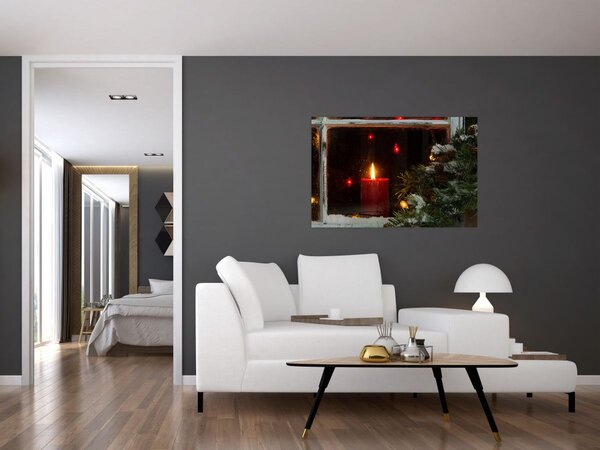 Slika - Svjetleća božićna svijeća (90x60 cm)