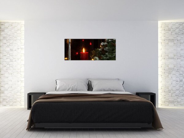 Slika - Svjetleća božićna svijeća (120x50 cm)