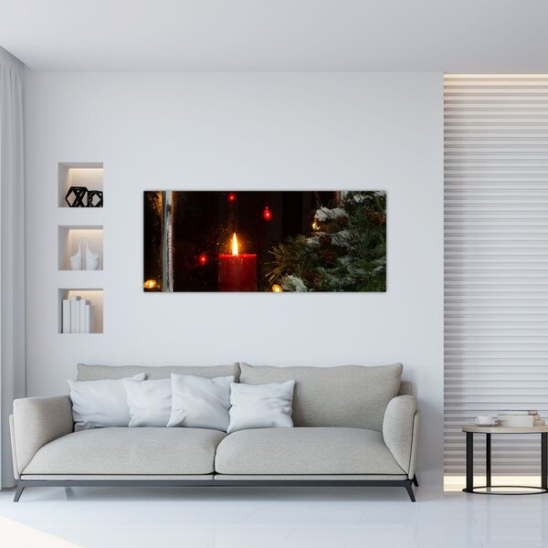 Slika - Svjetleća božićna svijeća (120x50 cm)