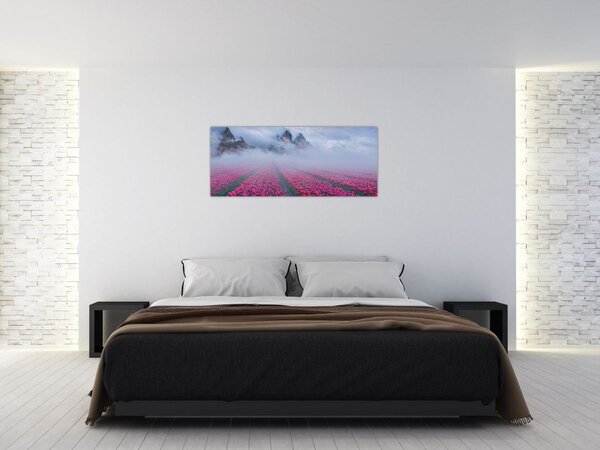 Slika - Krajolik s poljima tulipana (120x50 cm)