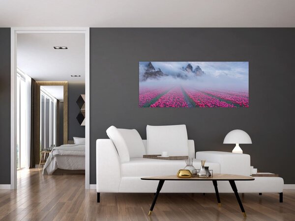 Slika - Krajolik s poljima tulipana (120x50 cm)