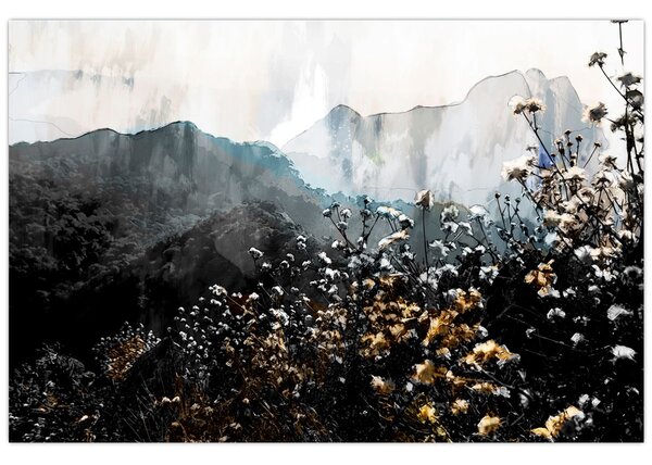 Slika - Ilustracija divljeg cvijeća (90x60 cm)