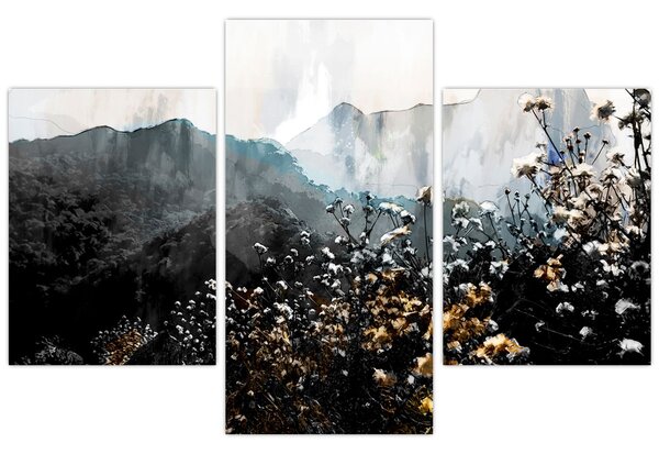 Slika - Ilustracija divljeg cvijeća (90x60 cm)