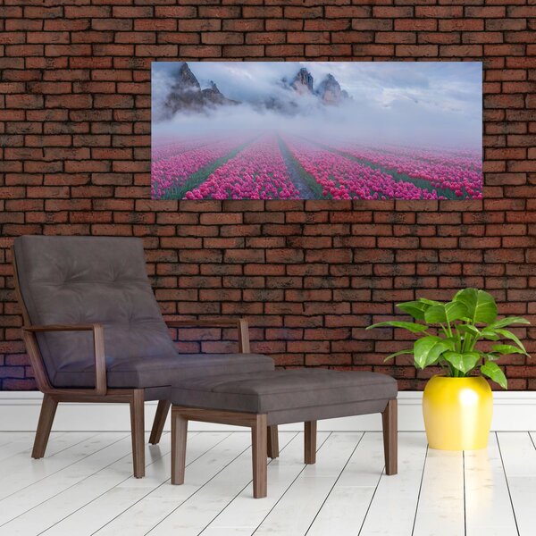 Slika - Krajolik s poljima tulipana (120x50 cm)