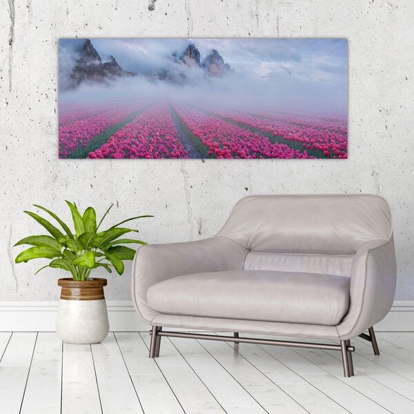 Slika - Krajolik s poljima tulipana (120x50 cm)