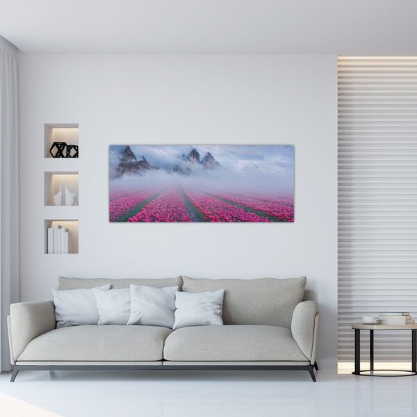 Slika - Krajolik s poljima tulipana (120x50 cm)