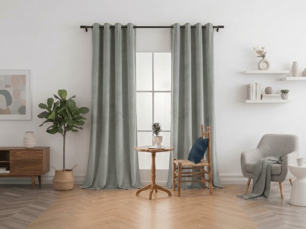 Zavjesa za zamračivanje DREAM VELVET 140x250 cm, tamnosiva Sistem za vješanje: Metalni prstenovi