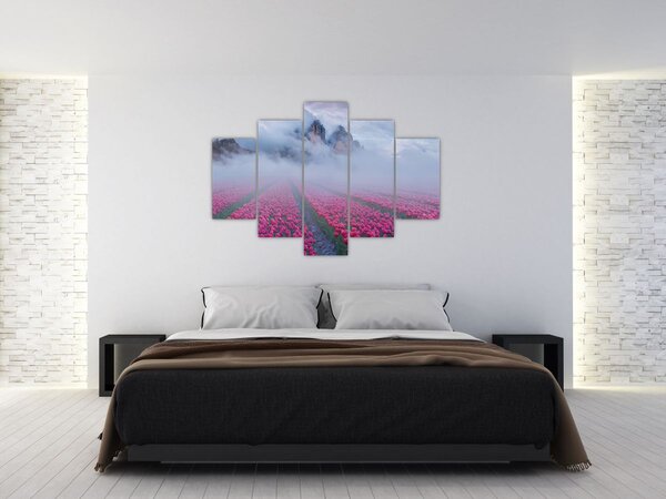 Slika - Krajolik s poljima tulipana (150x105 cm)