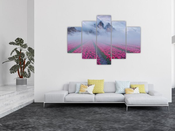 Slika - Krajolik s poljima tulipana (150x105 cm)